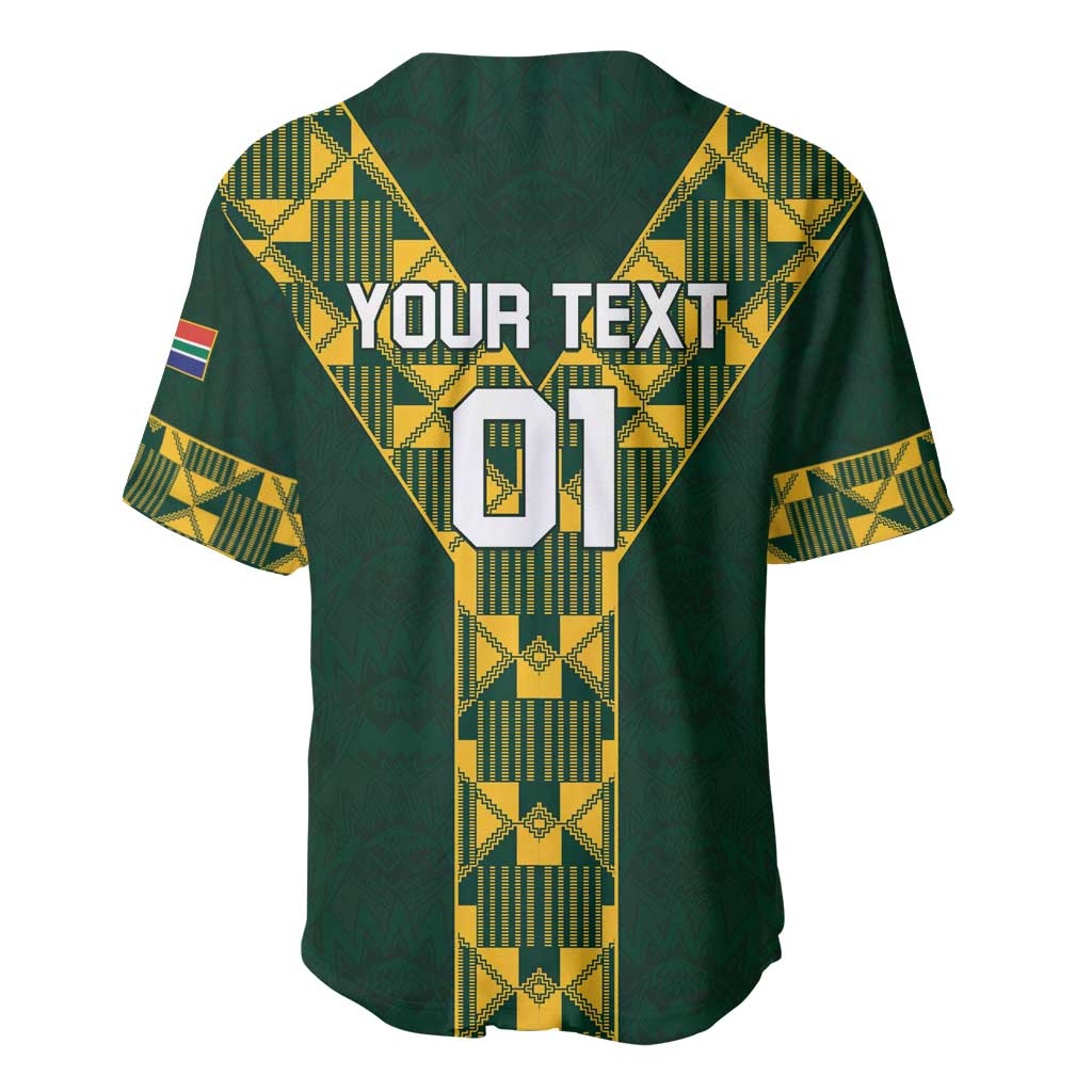 Custom South Africa 2024 Rugby Baseball Jersey Go Springboks Protea Pattern LT01