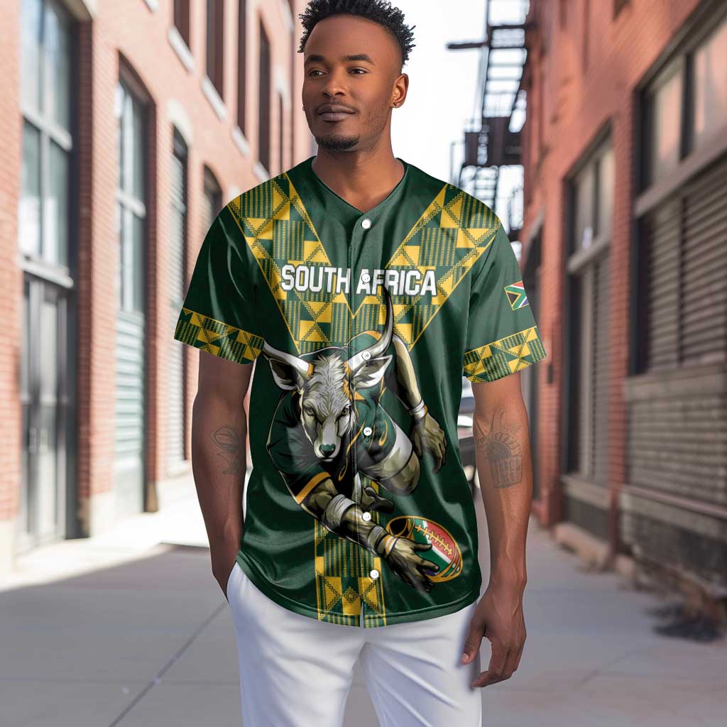 Custom South Africa 2024 Rugby Baseball Jersey Go Springboks Protea Pattern LT01