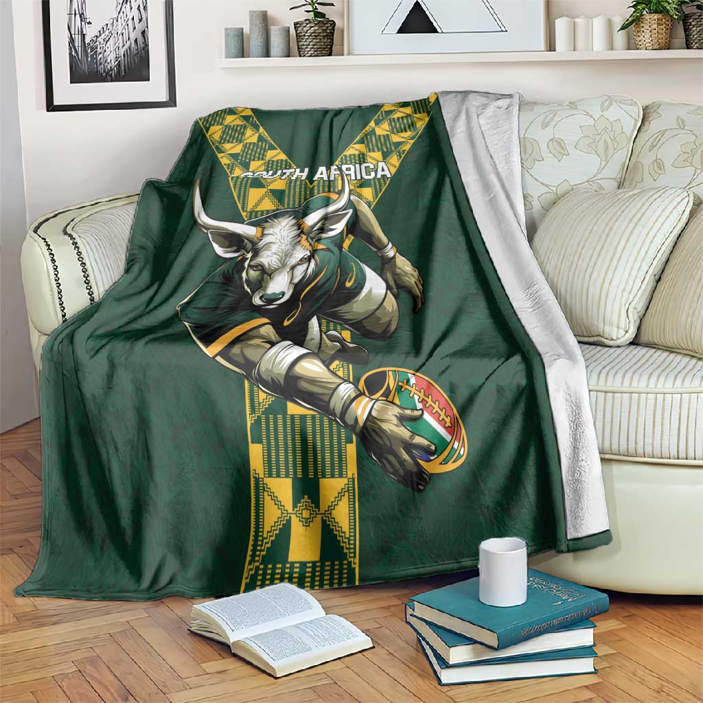 South Africa 2024 Rugby Blanket Go Springboks Protea Pattern LT01