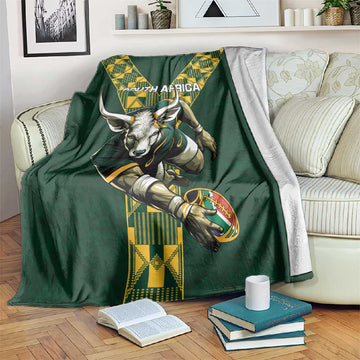 South Africa 2024 Rugby Blanket Go Springboks Protea Pattern LT01