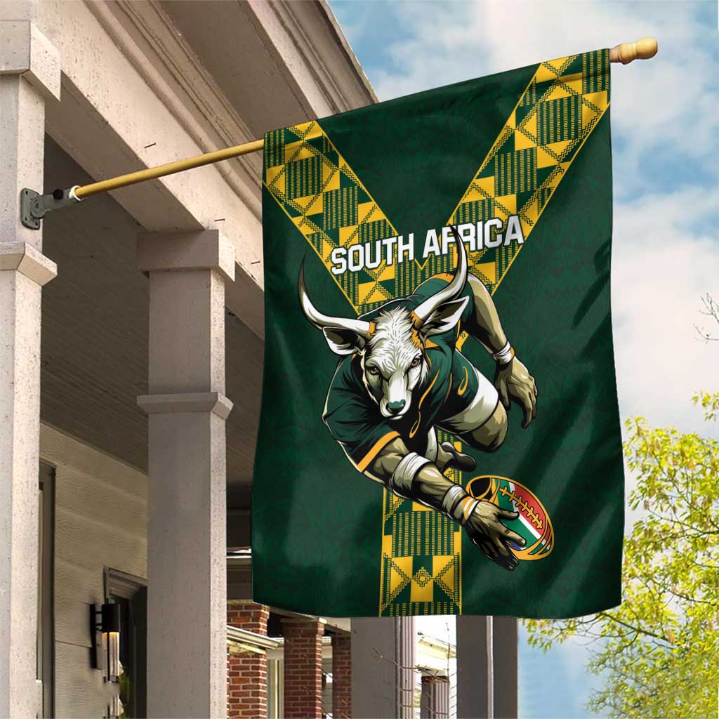 South Africa 2024 Rugby Garden Flag Go Springboks Protea Pattern LT01