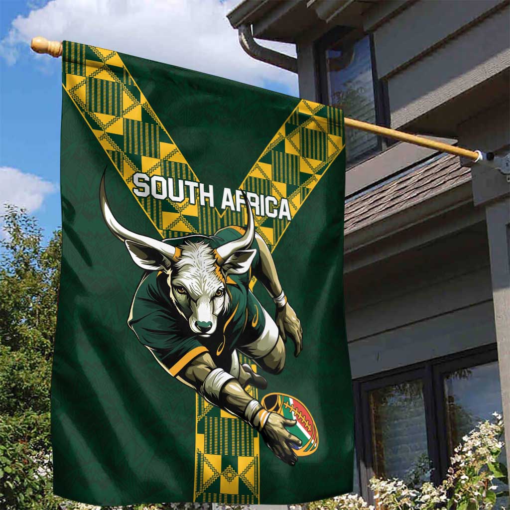 South Africa 2024 Rugby Garden Flag Go Springboks Protea Pattern LT01