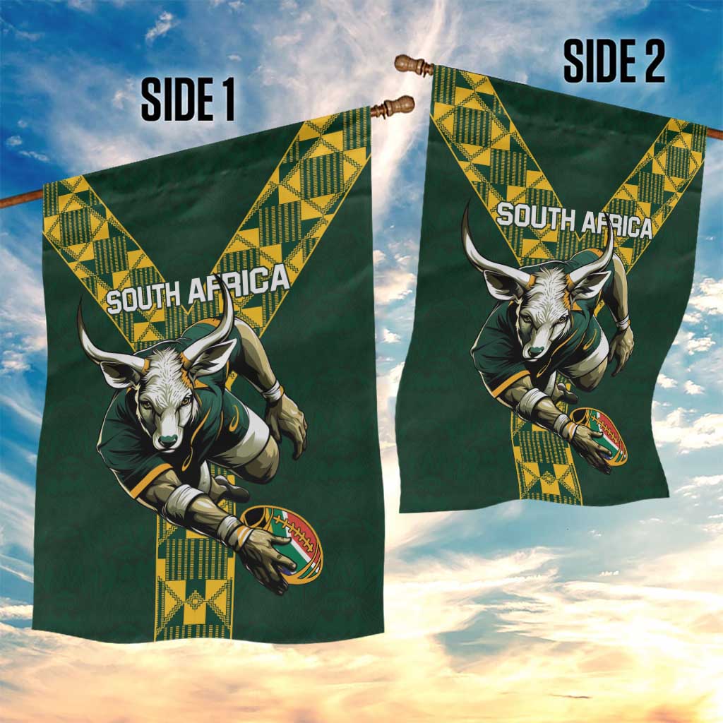 South Africa 2024 Rugby Garden Flag Go Springboks Protea Pattern LT01