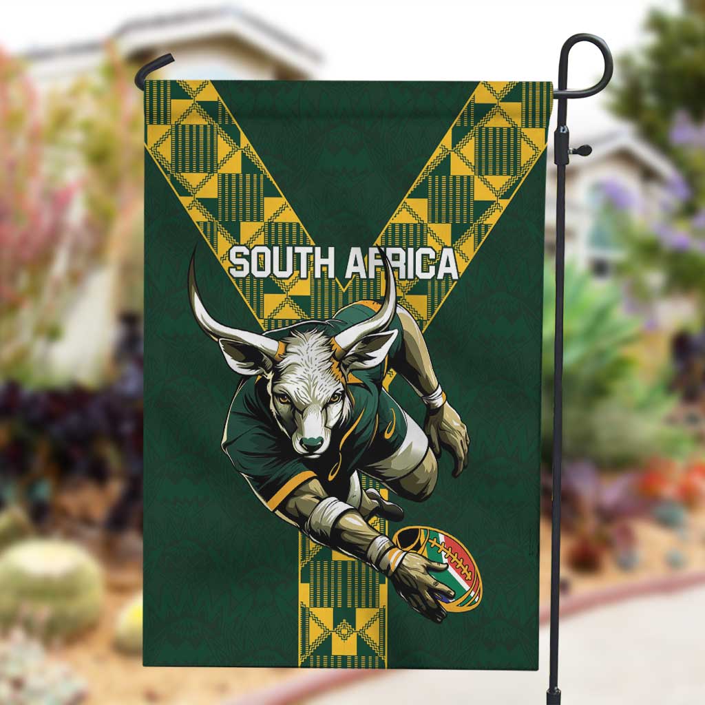 South Africa 2024 Rugby Garden Flag Go Springboks Protea Pattern LT01
