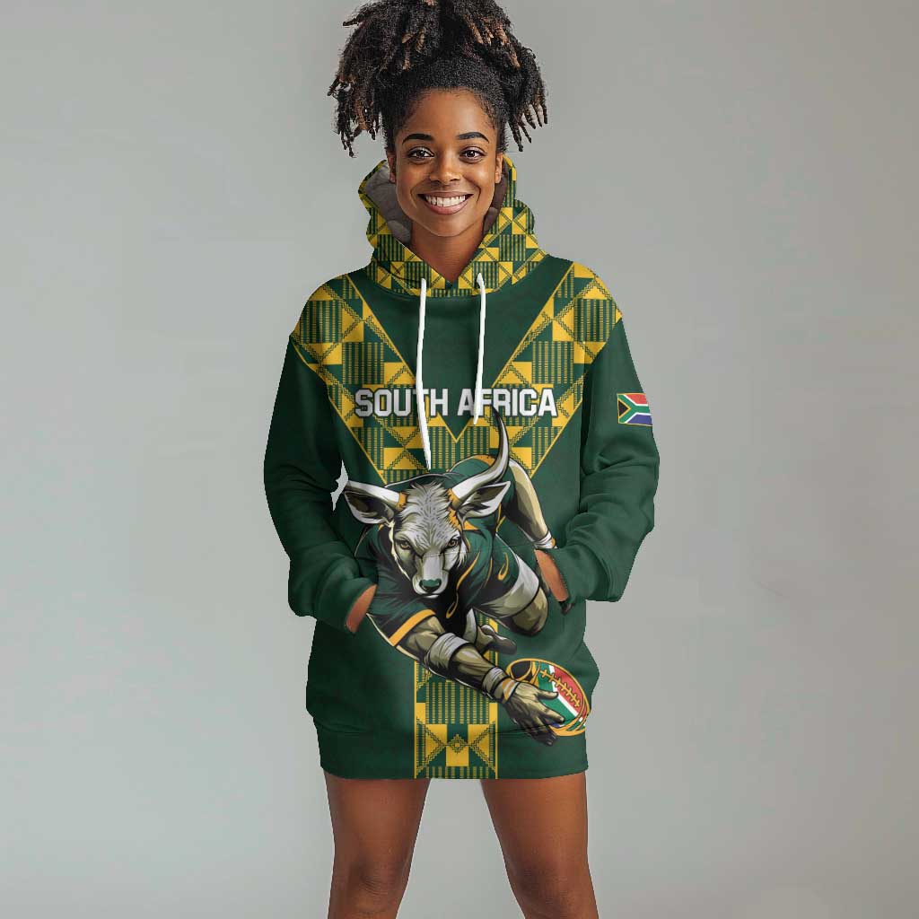 Custom South Africa 2024 Rugby Hoodie Dress Go Springboks Protea Pattern LT01