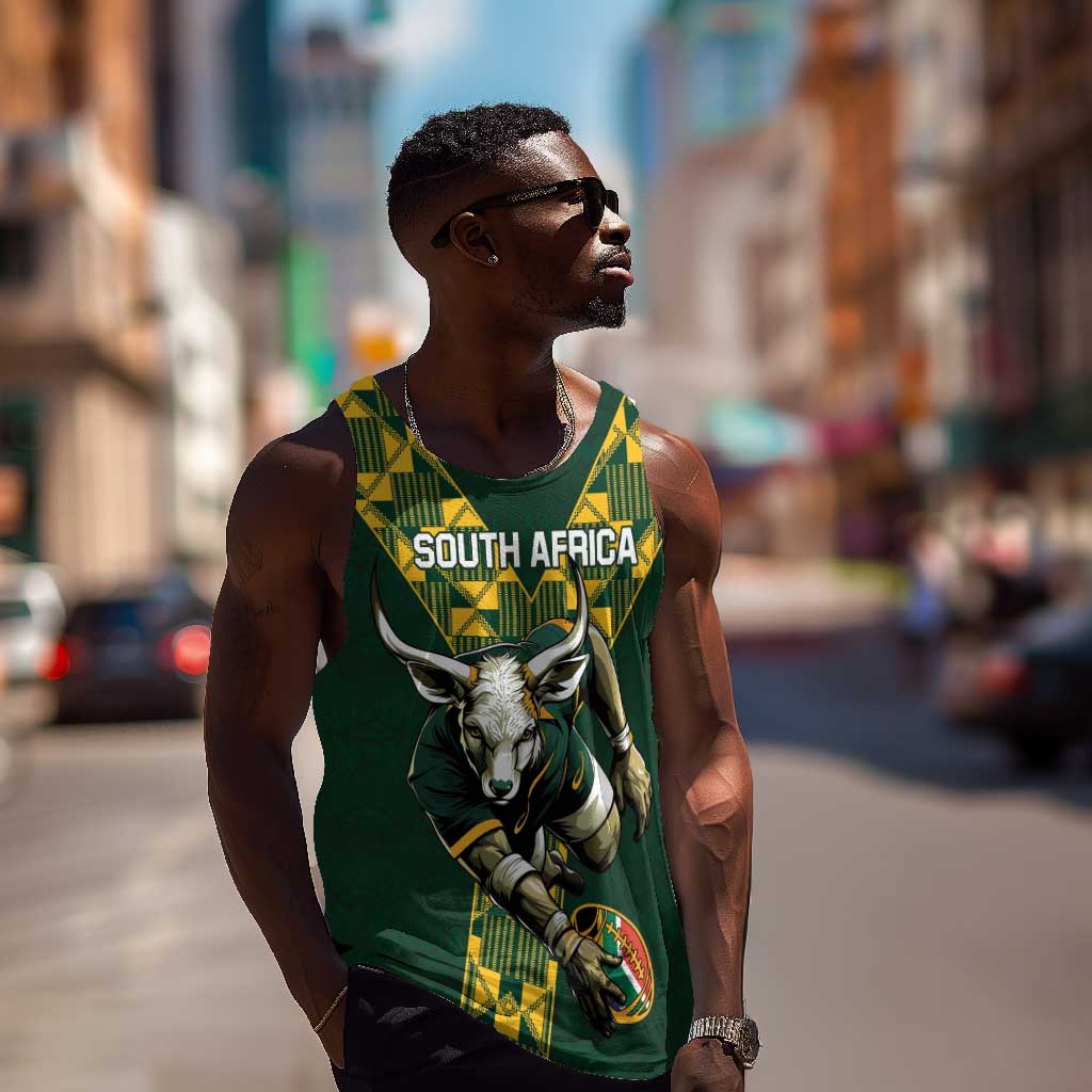 Custom South Africa 2024 Rugby Men Tank Top Go Springboks Protea Pattern LT01