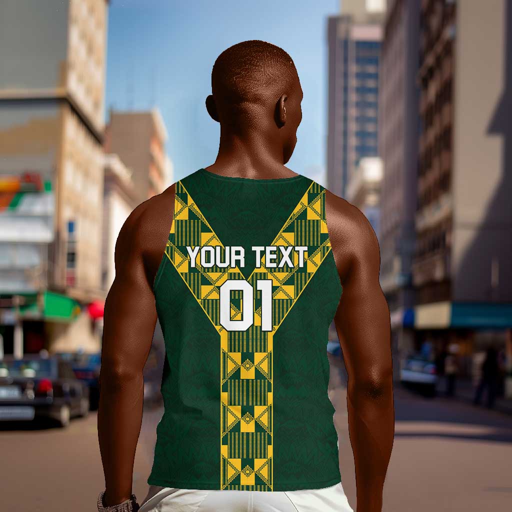 Custom South Africa 2024 Rugby Men Tank Top Go Springboks Protea Pattern LT01