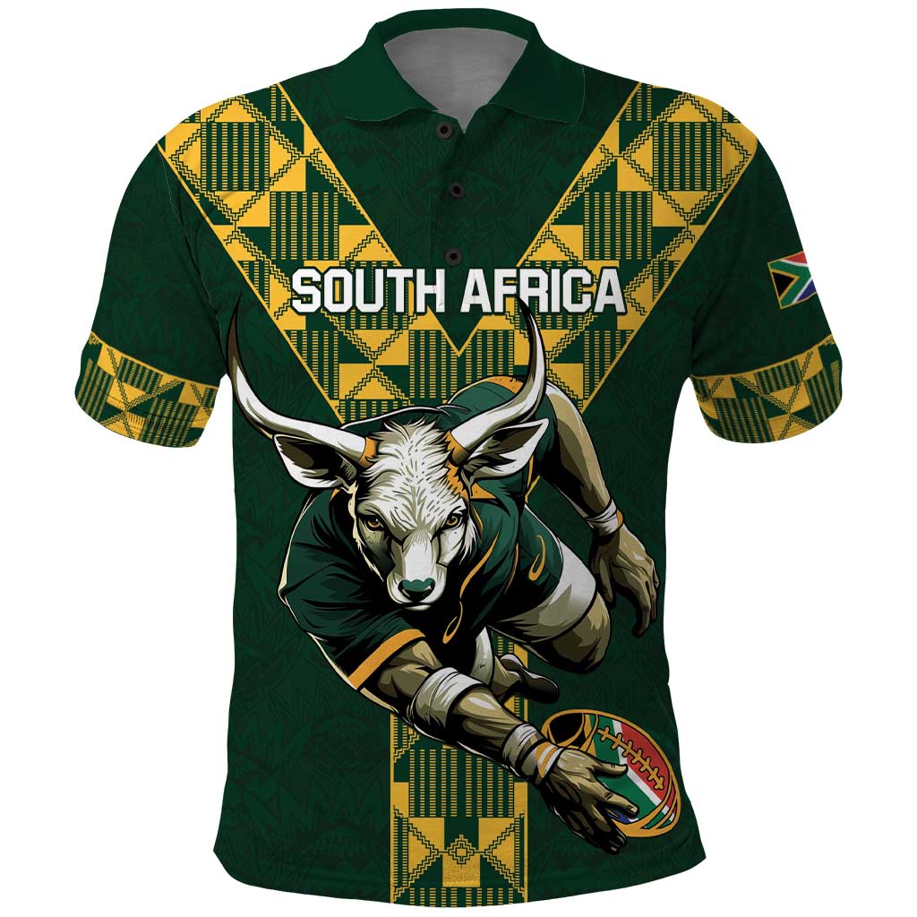 Custom South Africa 2024 Rugby Polo Shirt Go Springboks Protea Pattern LT01