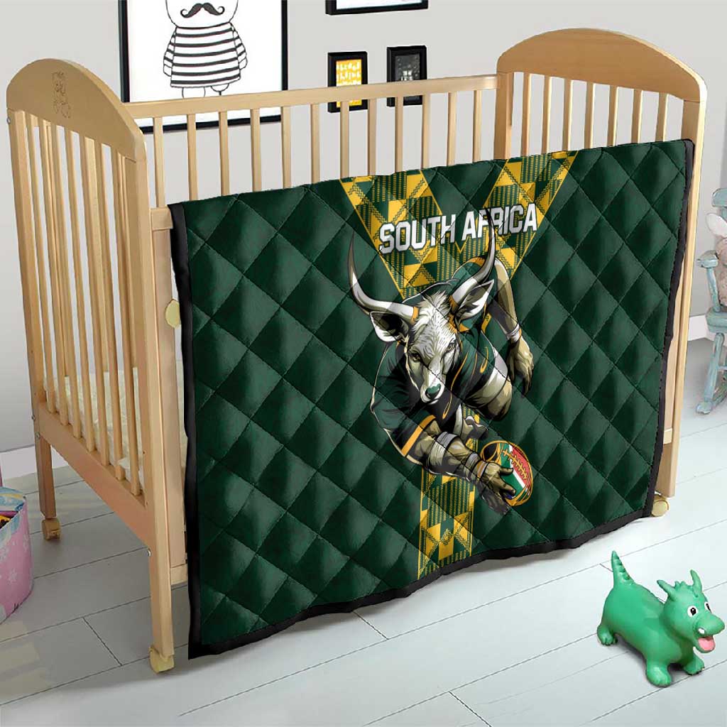 South Africa 2024 Rugby Quilt Go Springboks Protea Pattern LT01