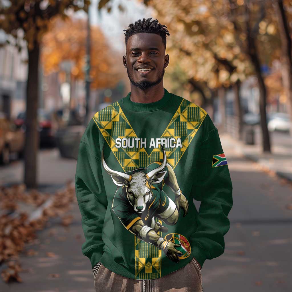 Custom South Africa 2024 Rugby Sweatshirt Go Springboks Protea Pattern LT01