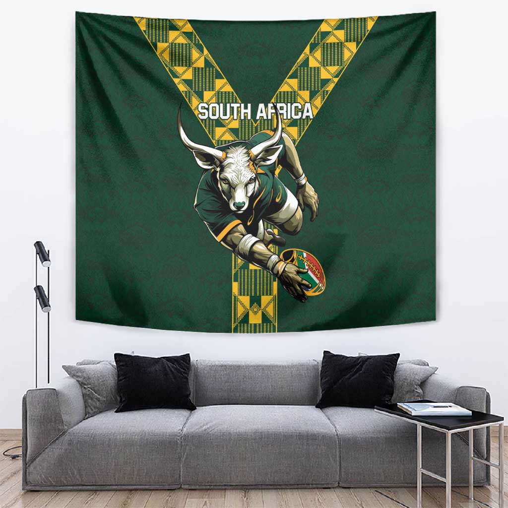 South Africa 2024 Rugby Tapestry Go Springboks Protea Pattern LT01