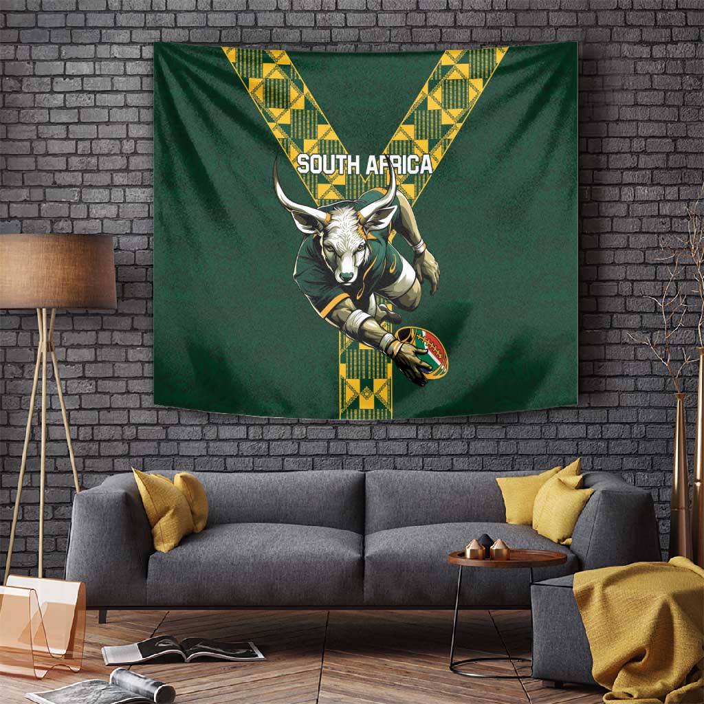 South Africa 2024 Rugby Tapestry Go Springboks Protea Pattern LT01