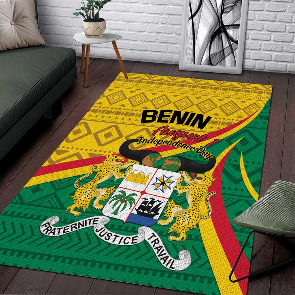 Benin Independence Day 1960 Area Rug Fraternite Justice Travail LT01