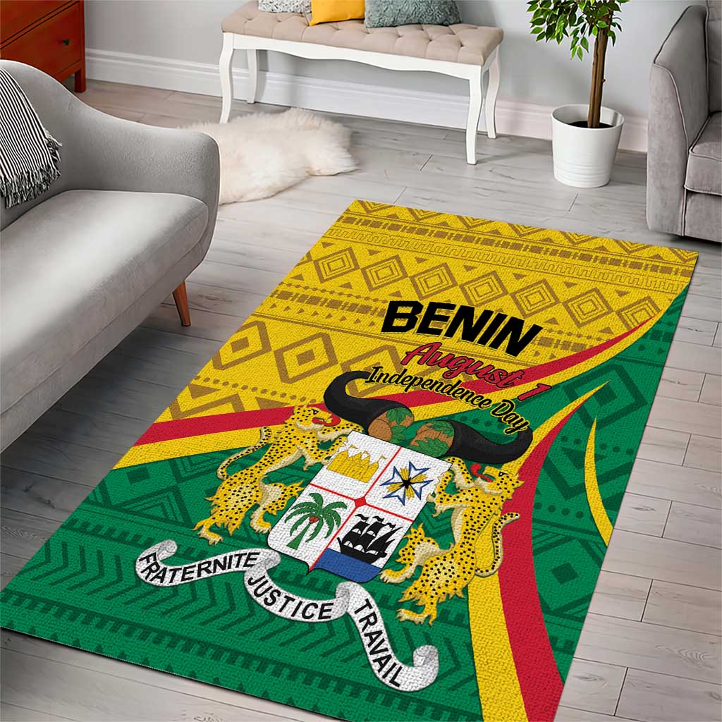 Benin Independence Day 1960 Area Rug Fraternite Justice Travail LT01