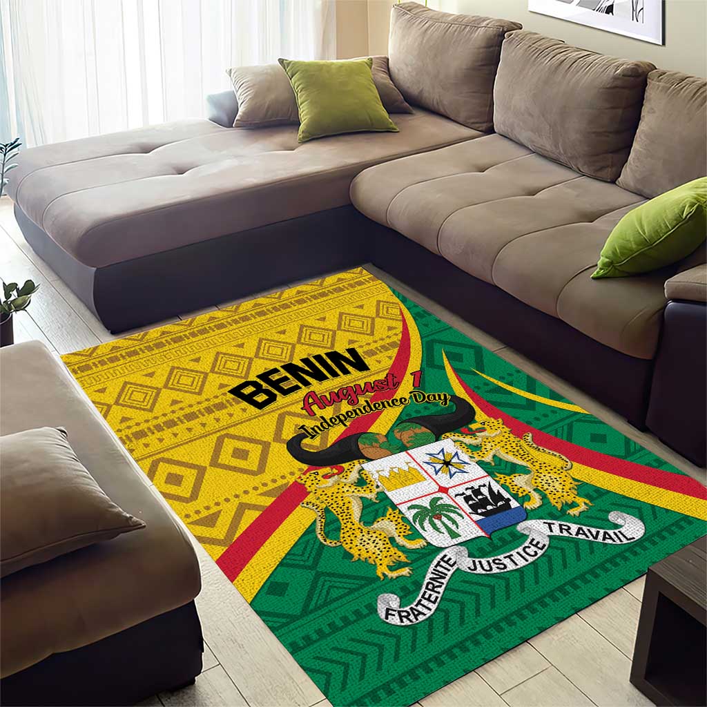 Benin Independence Day 1960 Area Rug Fraternite Justice Travail LT01