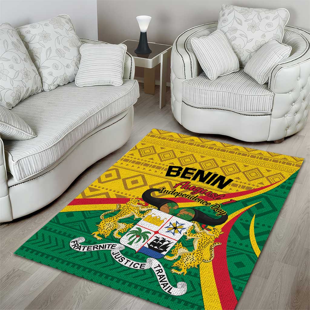 Benin Independence Day 1960 Area Rug Fraternite Justice Travail LT01