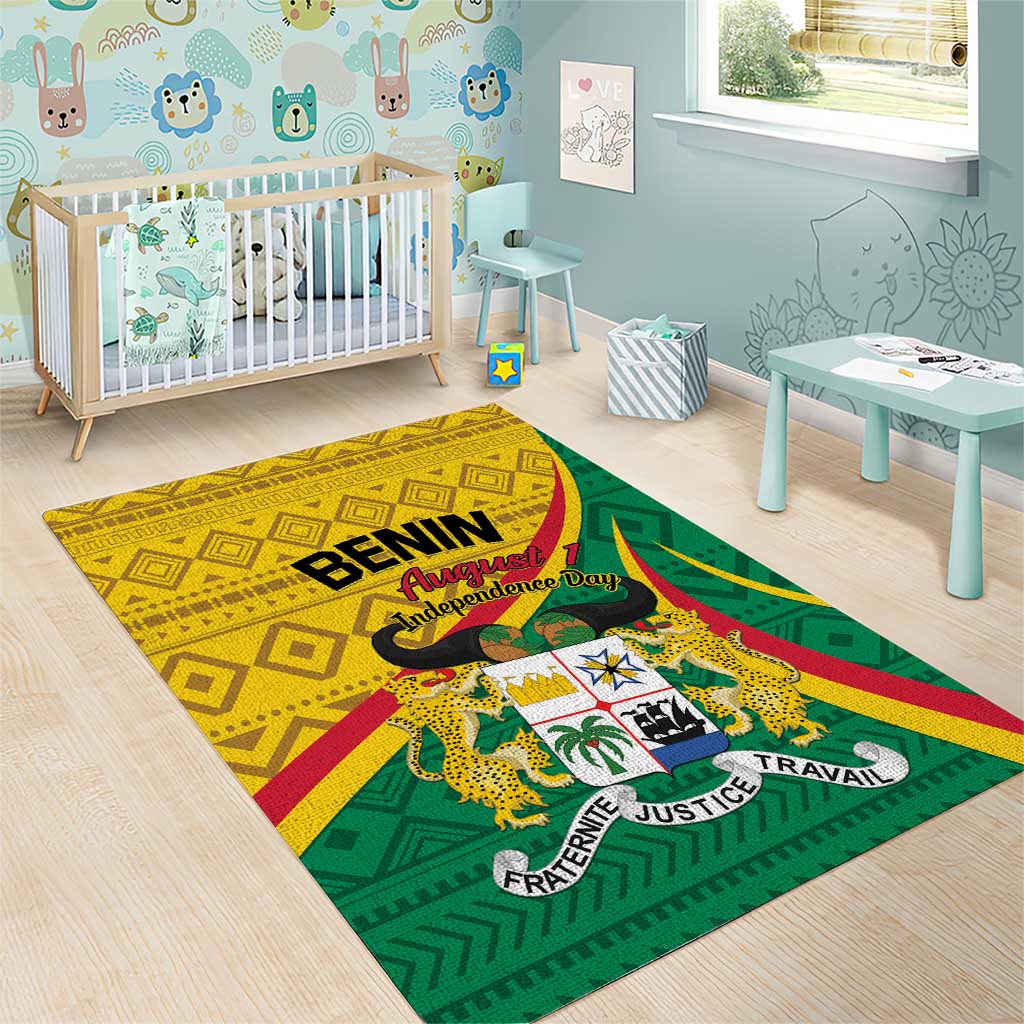 Benin Independence Day 1960 Area Rug Fraternite Justice Travail LT01