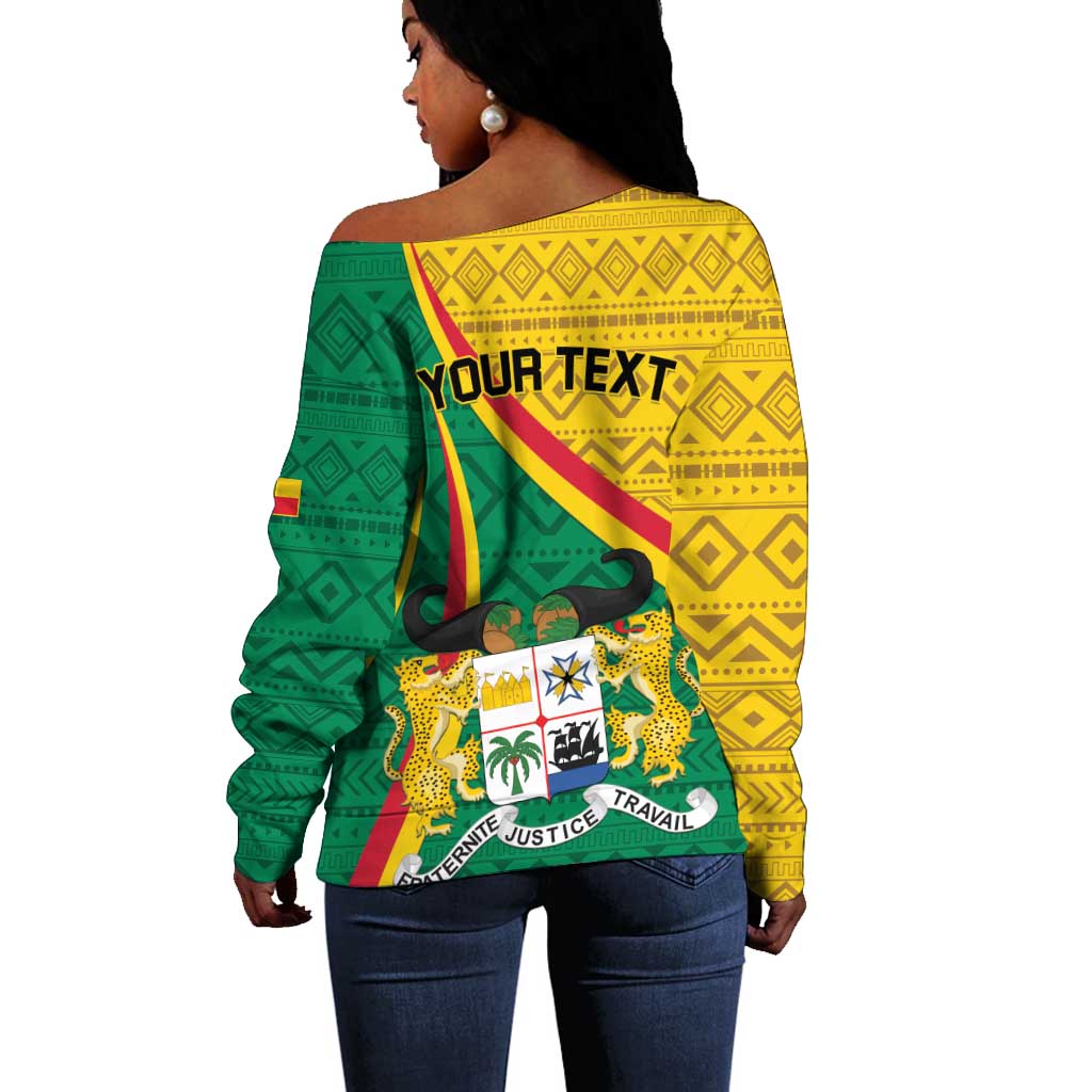 Personalized Benin Independence Day 1960 Off Shoulder Sweater Fraternite Justice Travail LT01