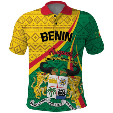 Personalized Benin Independence Day 1960 Polo Shirt Fraternite Justice Travail LT01