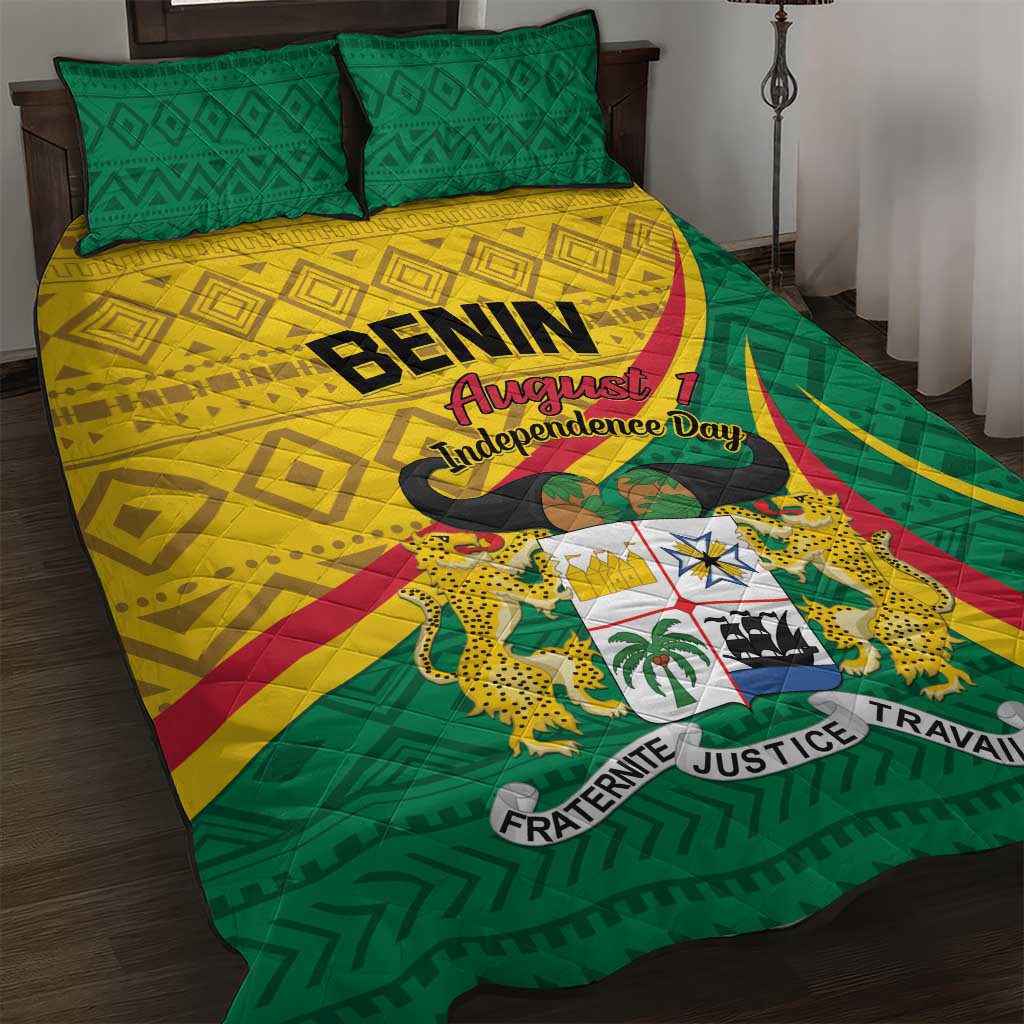 Benin Independence Day 1960 Quilt Bed Set Fraternite Justice Travail LT01