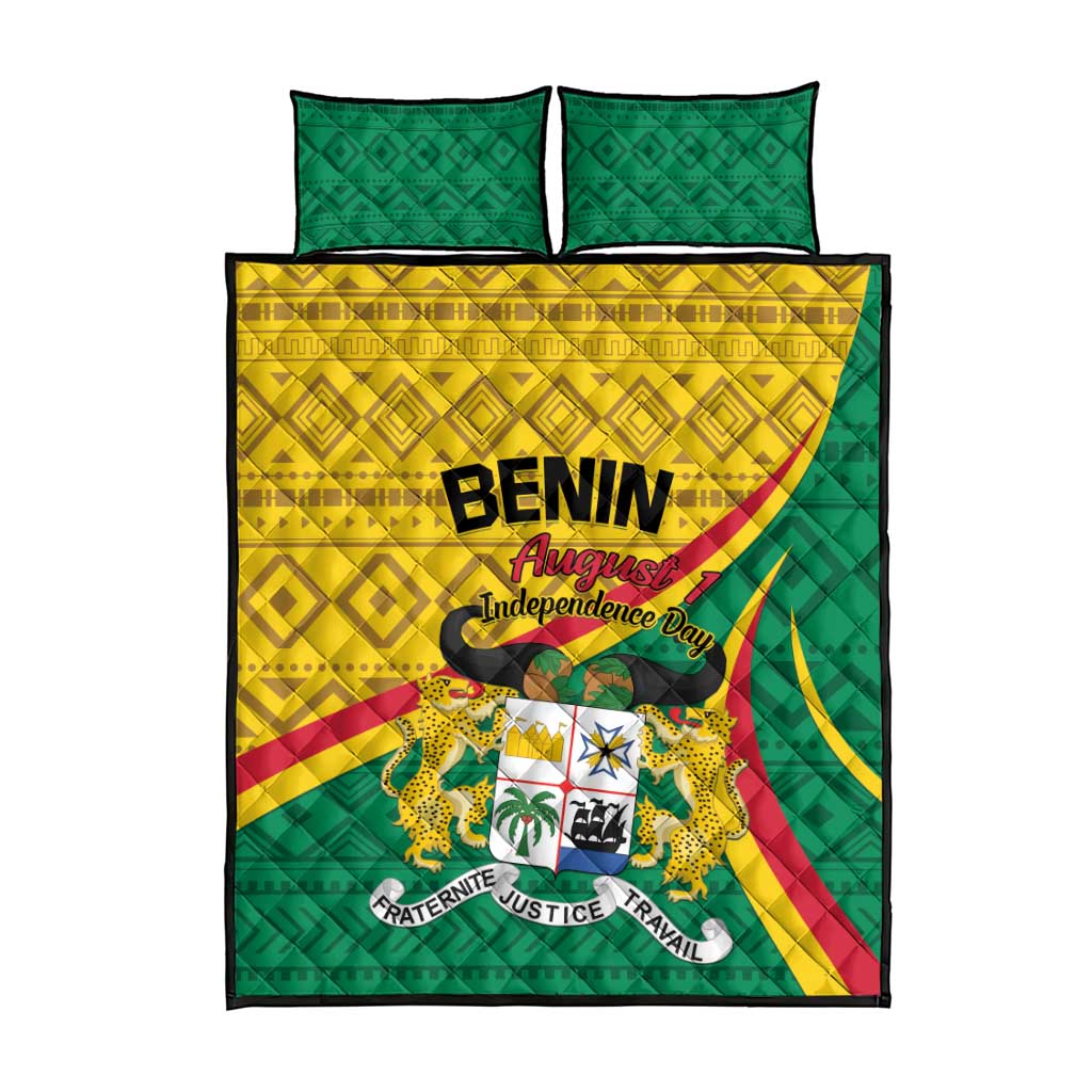 Benin Independence Day 1960 Quilt Bed Set Fraternite Justice Travail LT01