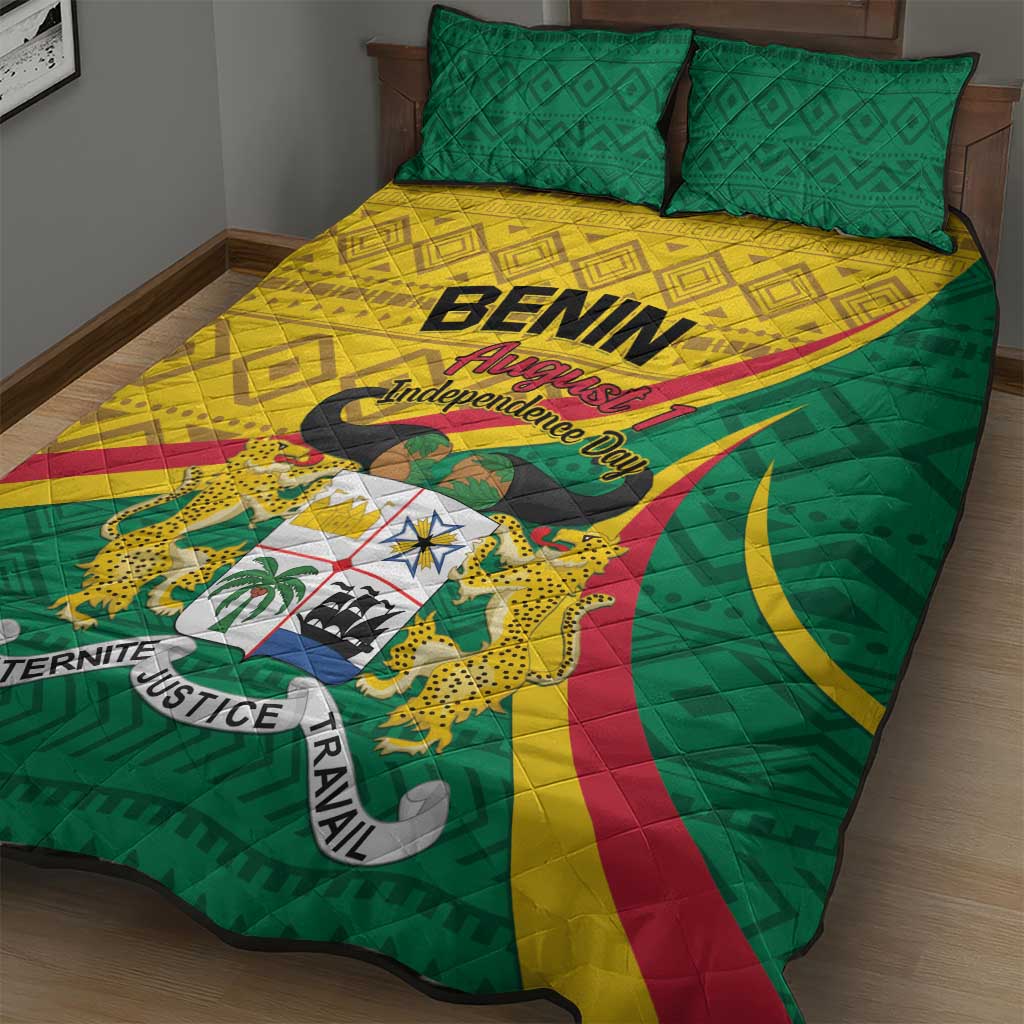 Benin Independence Day 1960 Quilt Bed Set Fraternite Justice Travail LT01