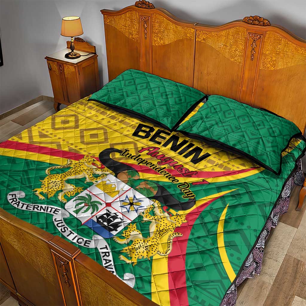 Benin Independence Day 1960 Quilt Bed Set Fraternite Justice Travail LT01