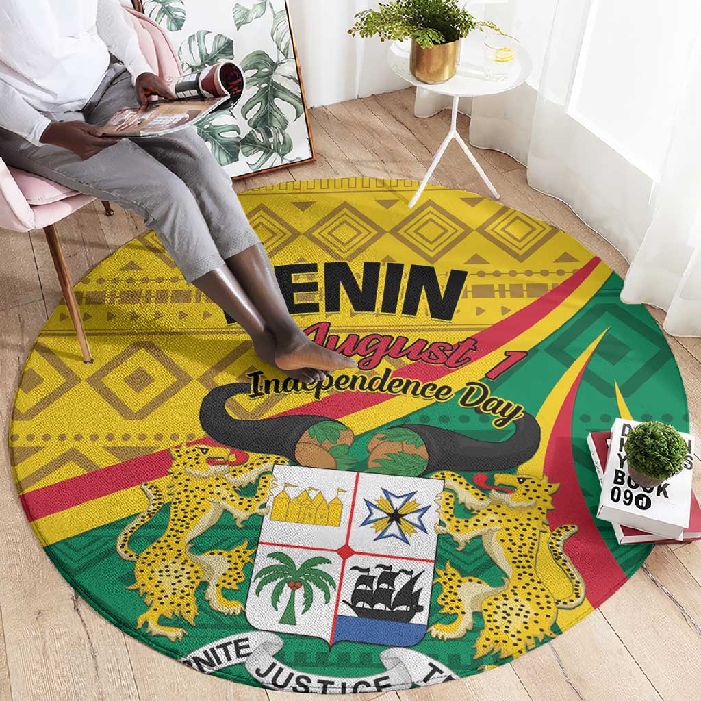 Benin Independence Day 1960 Round Carpet Fraternite Justice Travail LT01