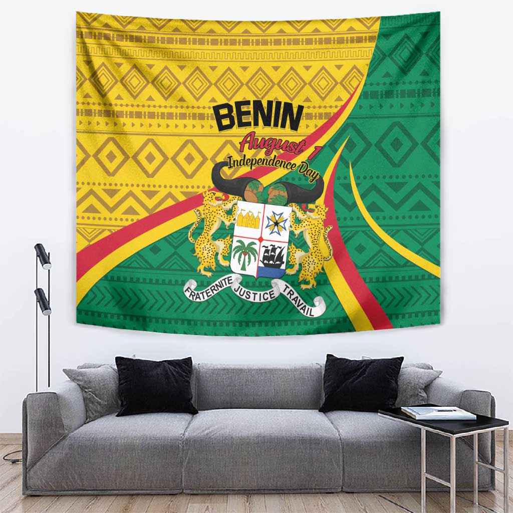 Benin Independence Day 1960 Tapestry Fraternite Justice Travail LT01