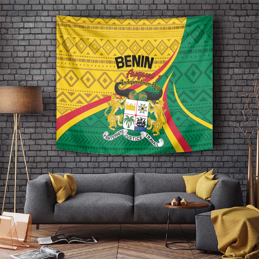 Benin Independence Day 1960 Tapestry Fraternite Justice Travail LT01