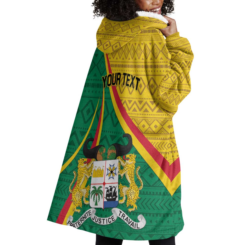 Personalized Benin Independence Day 1960 Wearable Blanket Hoodie Fraternite Justice Travail LT01