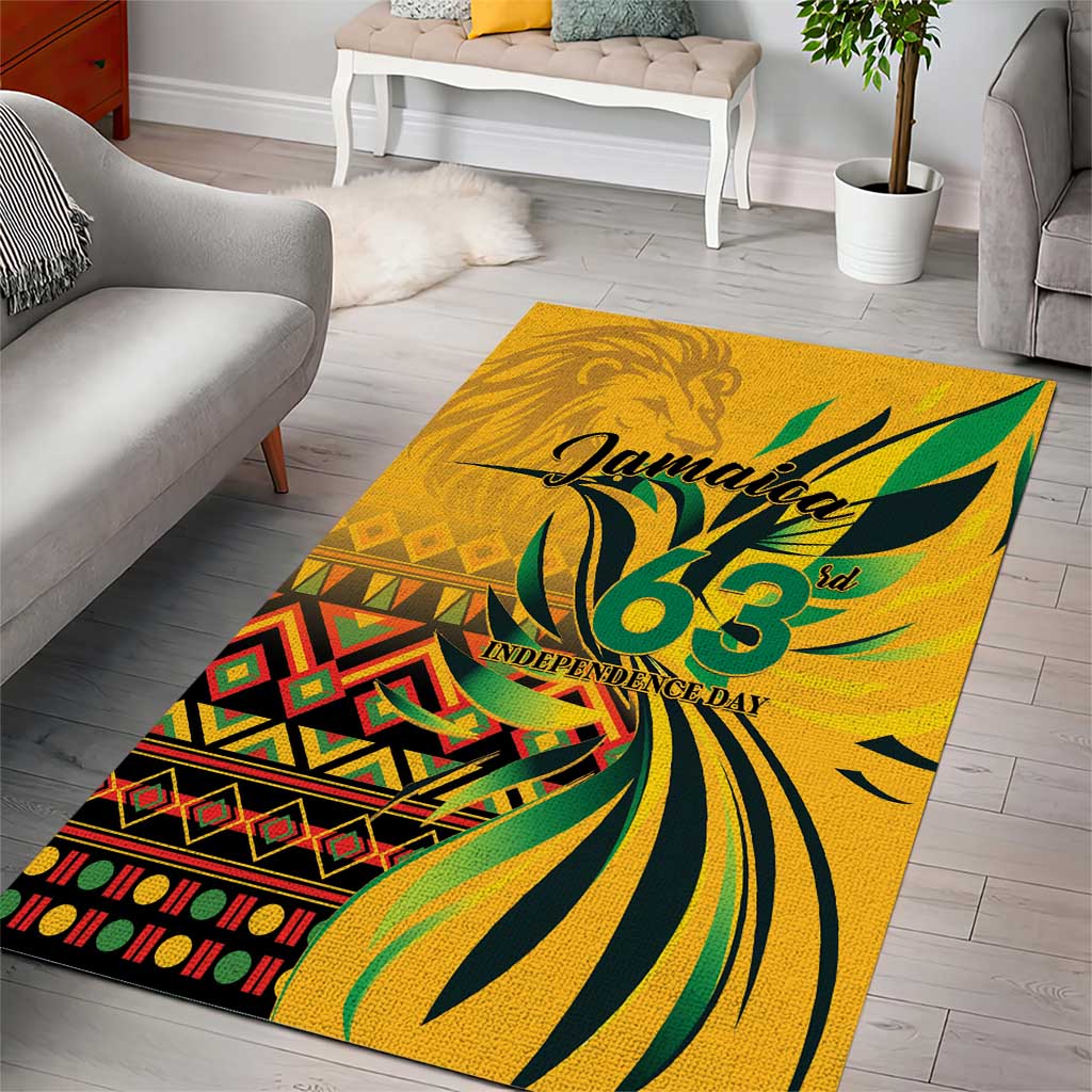 Black Jamaican Independence Day 1962 Area Rug Jumieka Streamertail Reggae Pattern LT01