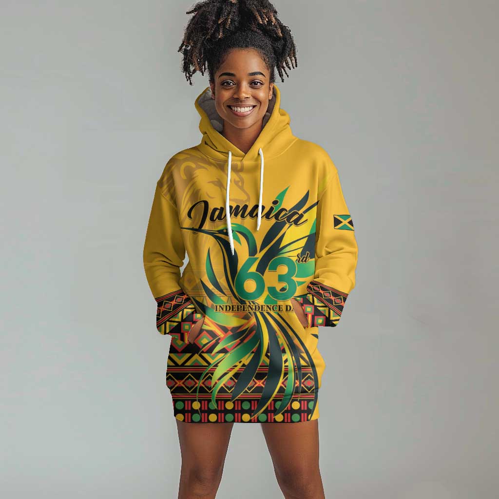 Personalized Black Jamaican Independence Day 1962 Hoodie Dress Jumieka Streamertail Reggae Pattern LT01