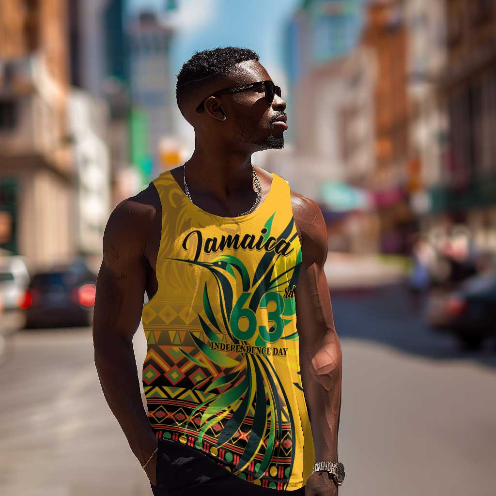 Personalized Black Jamaican Independence Day 1962 Men Tank Top Jumieka Streamertail Reggae Pattern LT01