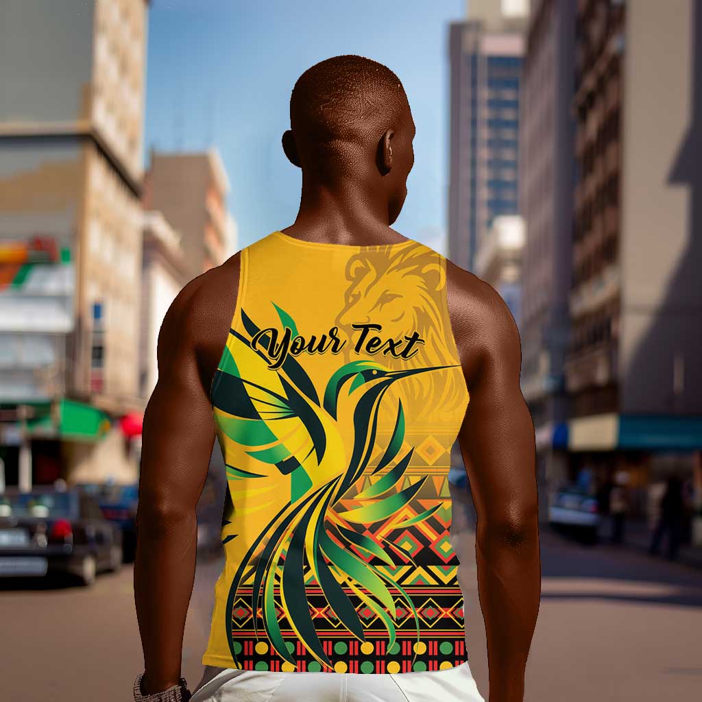 Personalized Black Jamaican Independence Day 1962 Men Tank Top Jumieka Streamertail Reggae Pattern LT01