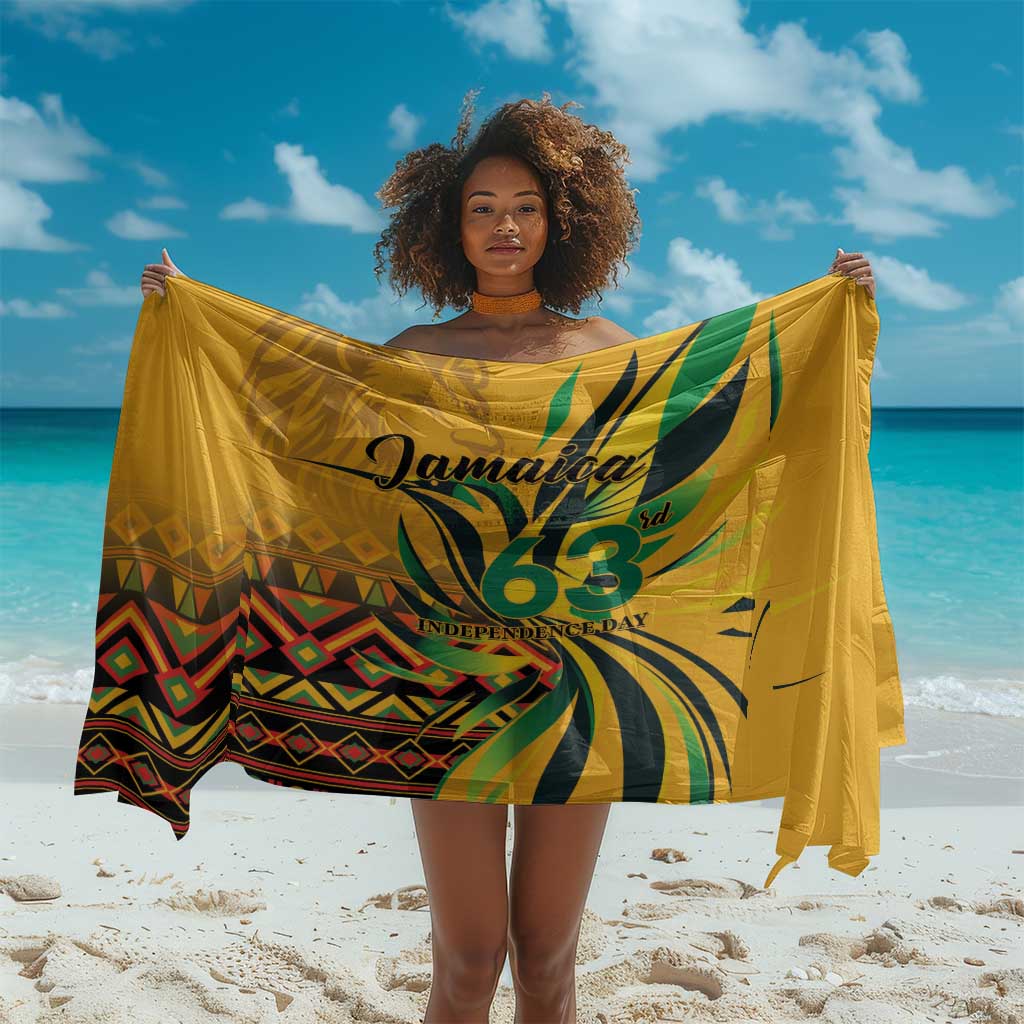 Black Jamaican Independence Day 1962 Sarong Jumieka Streamertail Reggae Pattern LT01