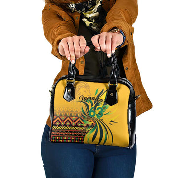 Jamaica Independence Day 1962 Shoulder Handbag Jumieka Streamertail Reggae Pattern LT01