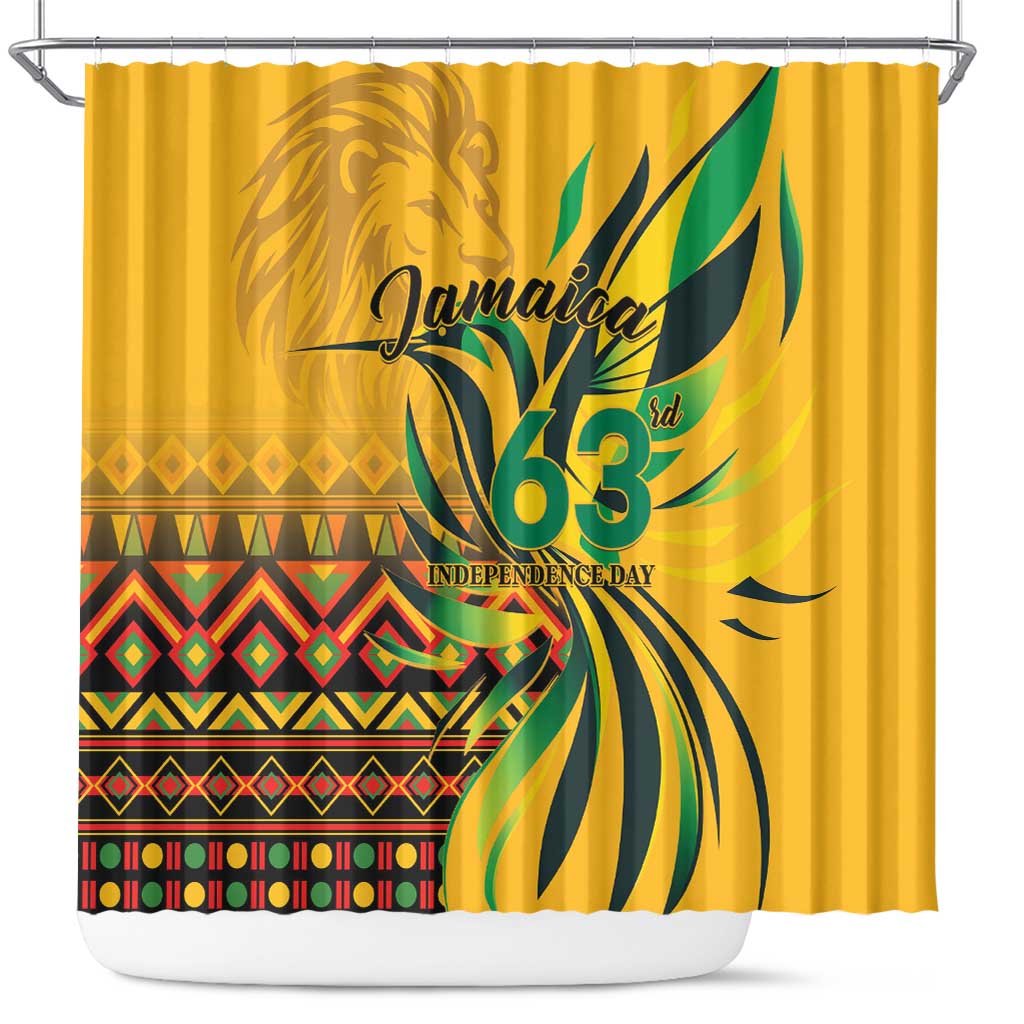 Jamaica Independence Day 1962 Shower Curtain Jumieka Streamertail Reggae Pattern LT01