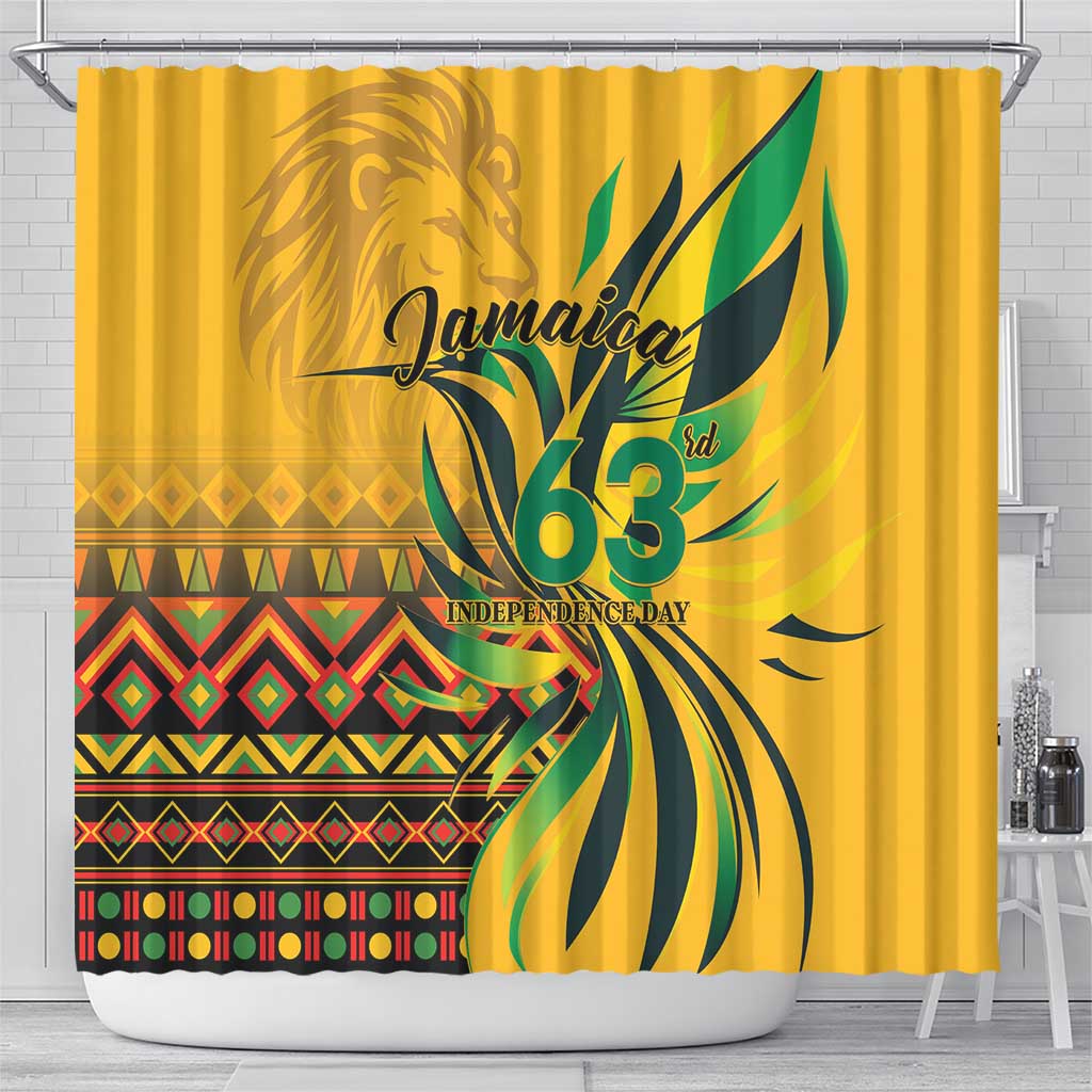 Jamaica Independence Day 1962 Shower Curtain Jumieka Streamertail Reggae Pattern LT01