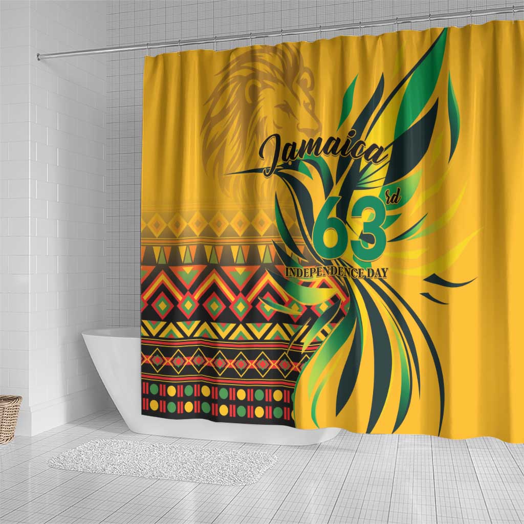 Jamaica Independence Day 1962 Shower Curtain Jumieka Streamertail Reggae Pattern LT01
