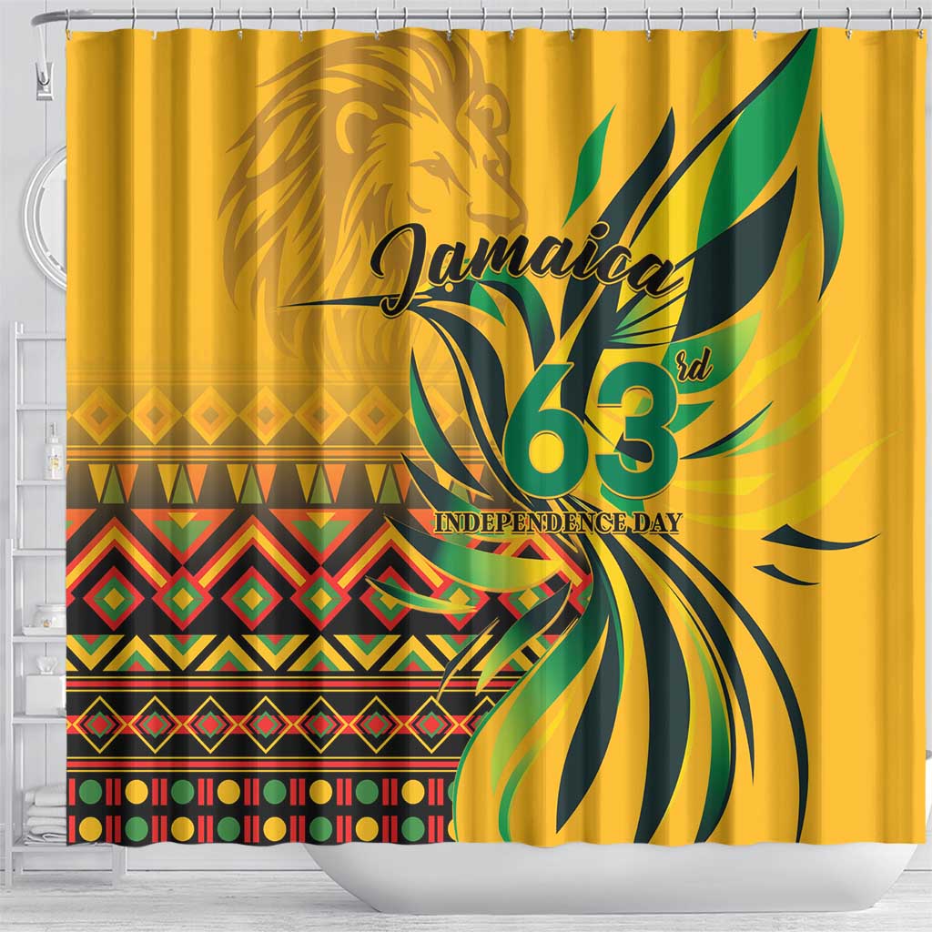 Jamaica Independence Day 1962 Shower Curtain Jumieka Streamertail Reggae Pattern LT01