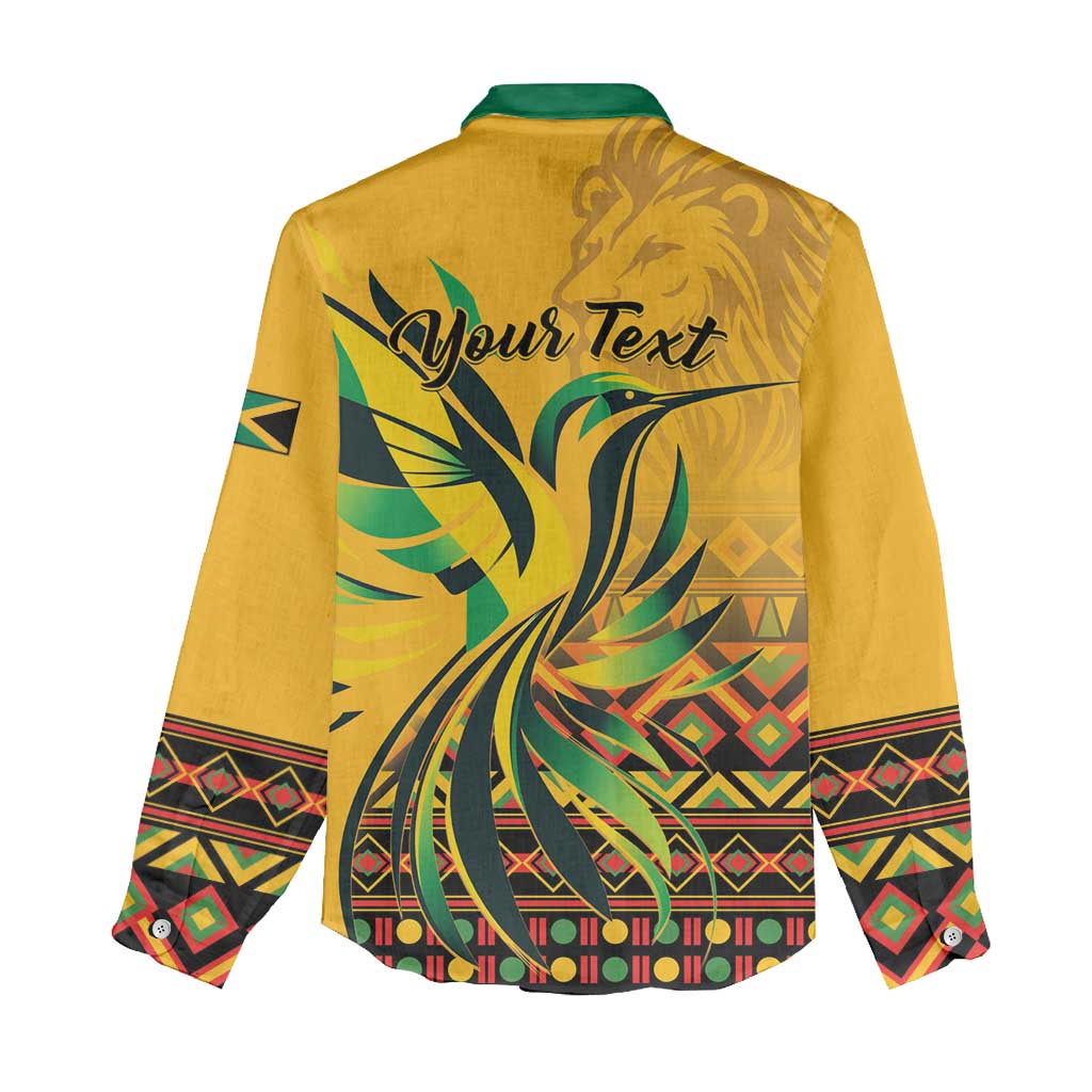Personalized Black Jamaican Independence Day 1962 Women Casual Shirt Jumieka Streamertail Reggae Pattern LT01