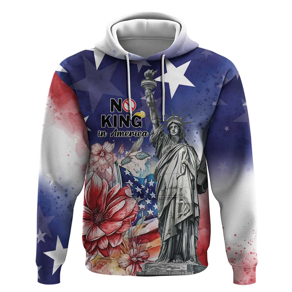No Kings In America Hoodie Watercolor Floral LT01