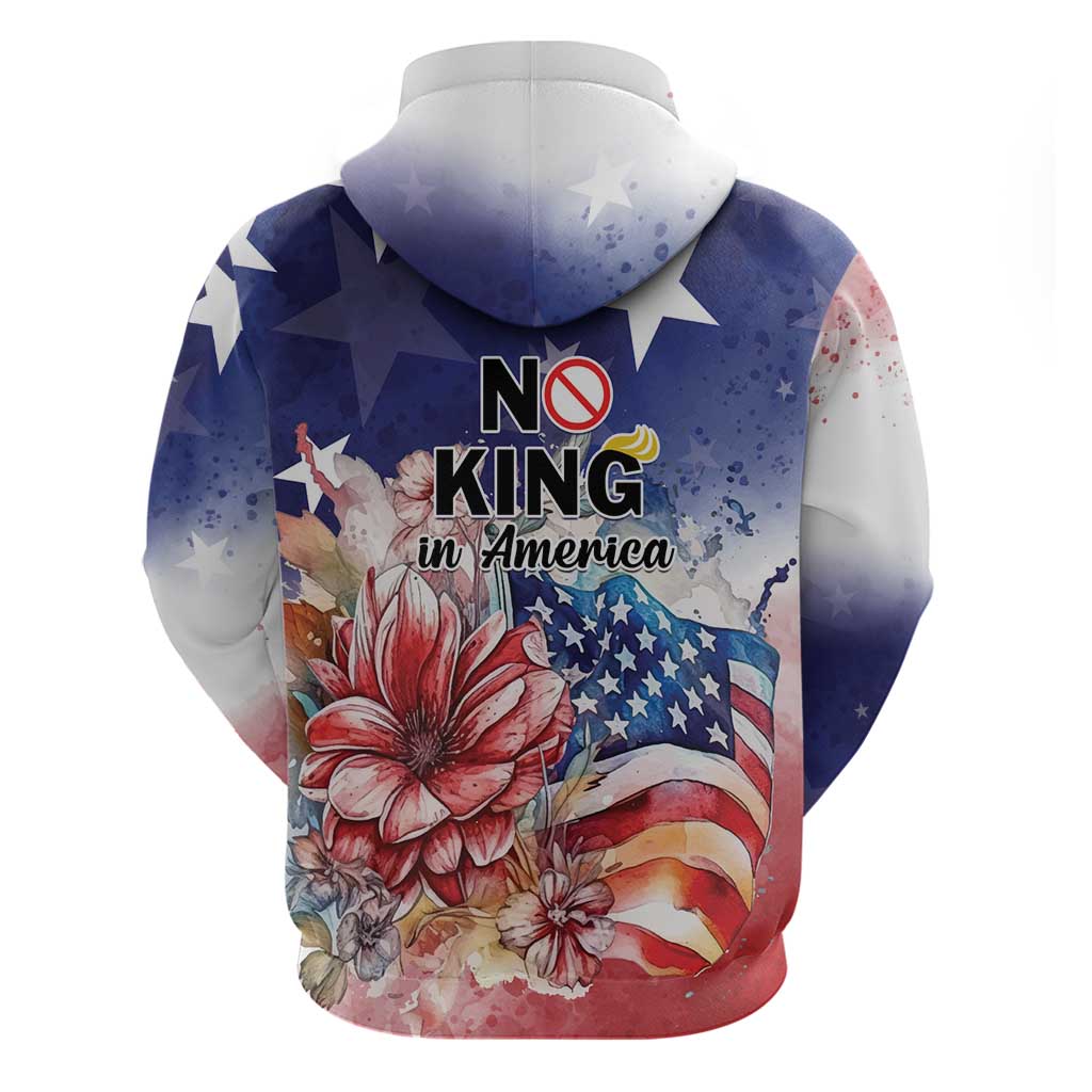 No Kings In America Hoodie Watercolor Floral LT01
