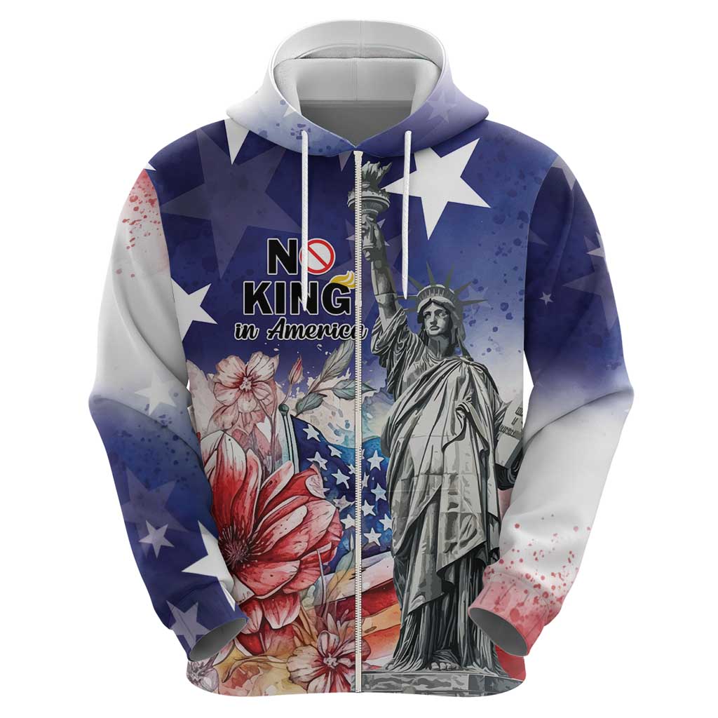 No Kings In America Hoodie Watercolor Floral LT01