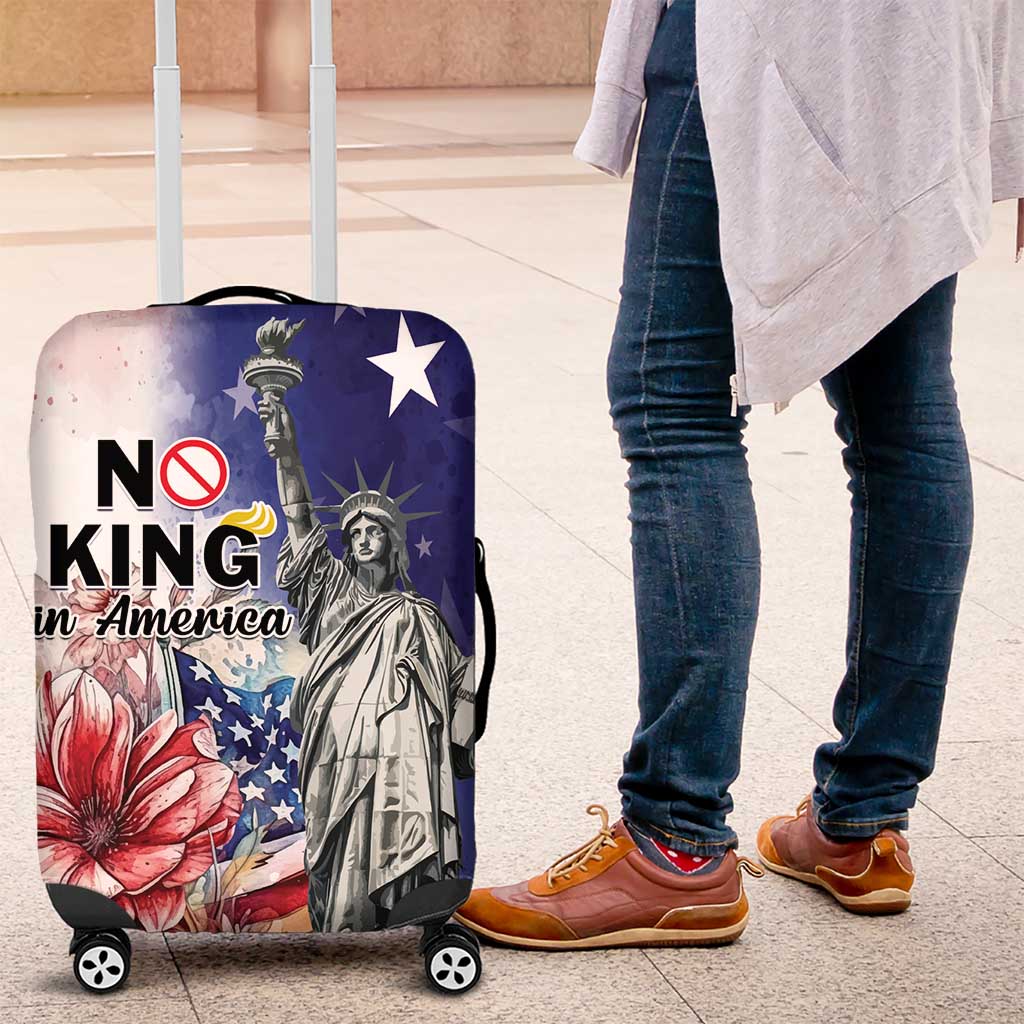 No Kings In America Luggage Cover Watercolor Floral LT01