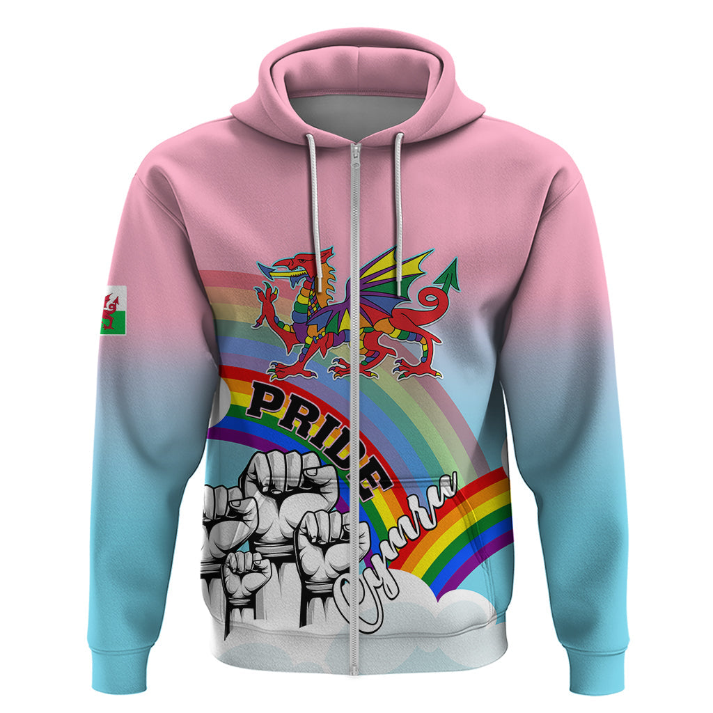 Pride Cymru Hoodie Welsh Dragon Rainbow Version LT01