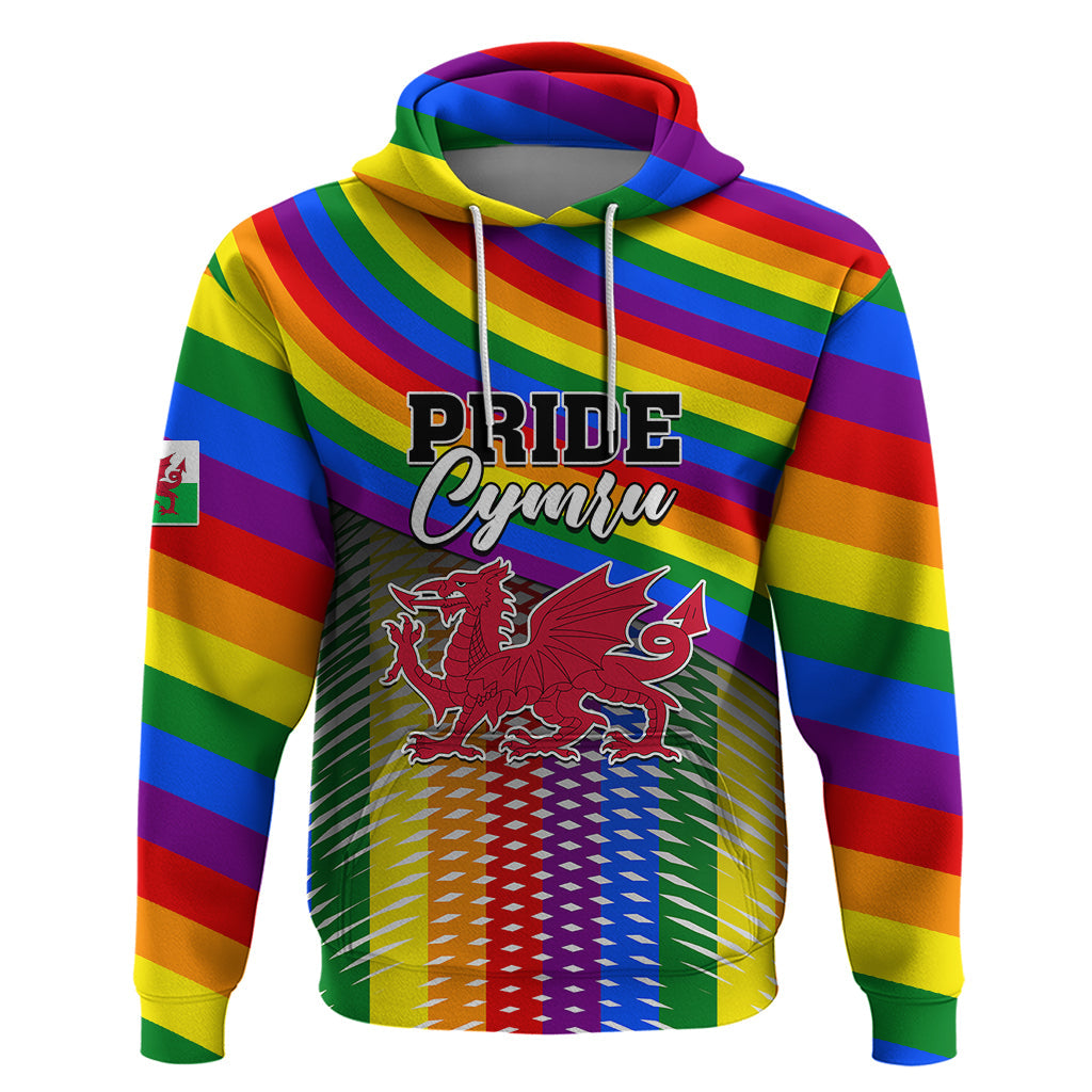 Pride Cymru Hoodie Love is Love Welsh Red Dragon LT01