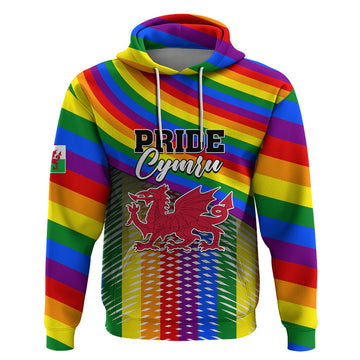 Pride Cymru Hoodie Love is Love Welsh Red Dragon LT01