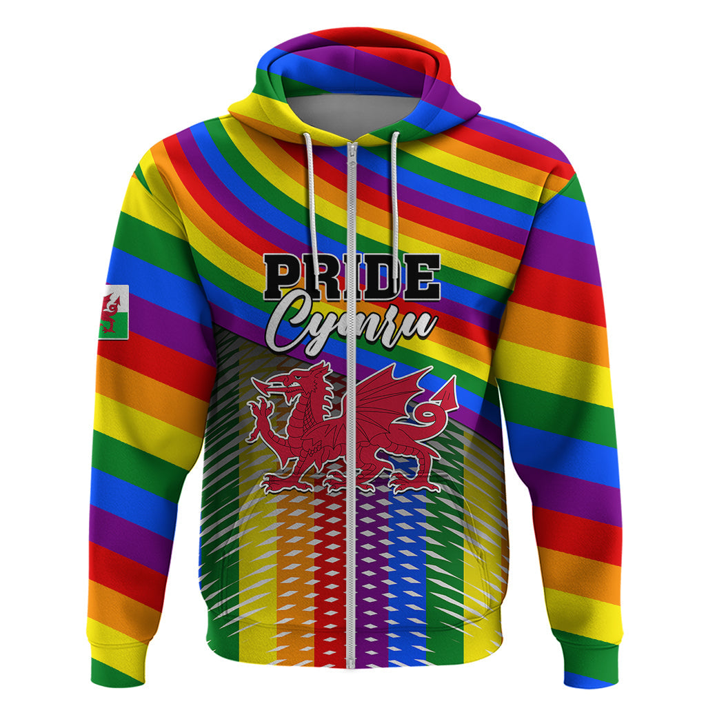 Pride Cymru Hoodie Love is Love Welsh Red Dragon LT01